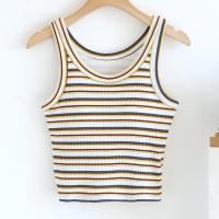 ราคา LORIOT เสื้อชั้นในสตรีเสื้อชั้นในสายเดี่ยวลายขวางสีรุ้งเสื้อกล้ามเสื้อกล้ามรองเท้าแตะแขนกุดเซ็กซี่ลำลอง SA1568เกาหลี (21438000056)