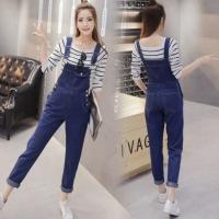 ราคา เอี๊ยมยีนส์ขายาวทรงกระบอก สายปรับได้ 8535 เอี๊ยมชุดหมี พร้อมส่งจากไทย (9130576976)