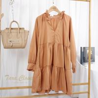 ราคา ส่งเร็วพิเศษ PE058 TARA Dress ชุดเดรสแขนยาว สไตล์คุณแอน คอเต่าแต่งระบาย ชุดแต่งระบายเป็นชั้นๆ เนื้อผ้าไหมอิตาลี ผ้าเบาพริ้ว สวย ใส่สบาย (23809118751)