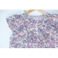 ราคา เสื้อคอกลม แขนกุด แต่งระบาย เนื้อผ้าคอตตอนอินเดีย พิมพ์ลายบล็อกไม้จากอินเดีย (24639081319)