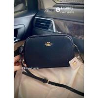 ราคา กระเป๋าโค้ชสะพายข้าง สุดน่ารัก สีดำล้วน งานหนังนิ่มๆ 2ช่องซิป ขนาด9นิ้ว พร้อมส่ง รหัสT2 (23134621763)