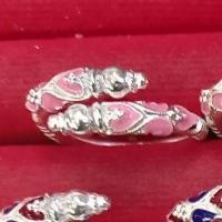 ราคา แหวนเงินหางช้างลงยา ลายน่ารัก น่าLOVE เงินแท้99 99 ฟรีไซส์ งานสุโขทัยแท้ (17487325743)