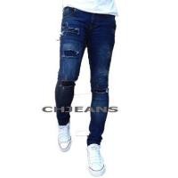 ราคา กางเกงยีนส์ชายขาเดพผ้ายืดแต่งขาดปะแหวกสีไบโอ ยีนส์ขาเดฟเป้ากระดุม ยีนส์แฟชั่น (1173874935)