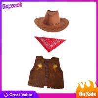 ราคา Gepeack คาวบอยตะวันตกชุดเสื้อผ้าแต่งตัวหมวกคาวบอยเสื้อกั๊กและ Bandanna (24400803383)