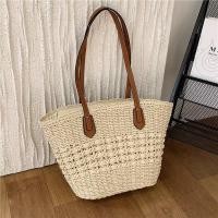 ราคา พร้อมส่ง 2 สี กระเป๋าสาน ทรงshopping bag ใบใหญ่ สานลาย สายหนัง มีซับใน M228 (20132252943)