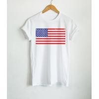 ราคา เสื้อยืดลาย ธงชาติอเมริกา สหรัฐอเมริกา United States of America Flag เสื้อยืดสกรีน แขนสั้น คอกลม เสื้อยืดผู้ชาย เสื้อยืด (14470166192)