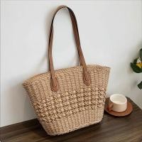 ราคา พร้อมส่ง 2 สี กระเป๋าสาน ทรงshopping bag ใบใหญ่ สานลาย สายหนัง มีซับใน M228 (20132252942)