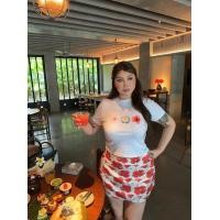 ราคา CiCi Plus 2530 กระโปรงสั้นลายดอกสีสันสดใส มีซับใน ซิบข้าง สไตล์สาวฮาวาย สำหรับสาวพลัสไซส์ (24439425752)