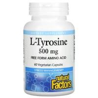 ราคา Natural Factors L Tyrosine 500 mg 60 Vegetarian Capsules (18640524470)