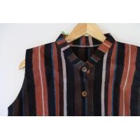 ราคา เสื้อคอปีน แขนกุด เนื้อผ้าคอตตอนอินเดีย พิมพ์ลายบล็อกไม้จากอินเดีย (21830706682)