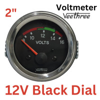 ราคา เกจ์วัดโวลท์ 12V 24V หน้าปัด 52mm 2นิ้ว Veethree (19160012473)