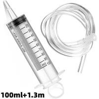 ราคา ஐ 100ml Large Capacity Syringe Reusable Pump Measuring With Tube Feeding Ink Pumping Oil Feeding Enema Glue Hydroponics Syringe (19904901429)