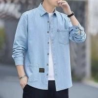 ราคา ฤดูใบไม้ผลิฤดูร้อนใหม่กางเกงยีนส์แขนยาวเสื้อลําลองผู้ชายหลวมเยาวชนสไตล์ฮ่องกงOuterwear Classic Blue Workwear (24735749175)