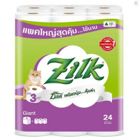 ราคา ซิลค์ ไจแอนท์ กระดาษชำระแบบม้วน แพ็ค 24 ZILK Giant Tissue Paper Roll Pack 24 (22006770746)