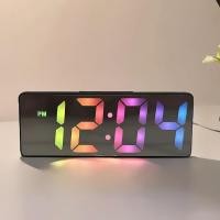ราคา สินค้าขายดี นาฬิกาดิจิตอลกระจก LED สไตล์มินิมอล วัสดุกระจก นาฬิกาสมาร์ท นาฬิกาตั้งโต๊ะ หน้าจอขนาดใหญ่ บลูทูธ (24473528974)