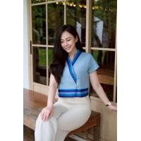 ราคา พร้อมส่งในไทย เสื้อผ้าฝ้ายทรงครอป แต่งผ้าทอมือ มีแบบอัดกาวและไม่อัดกาวผู้หญิง (24732810896)