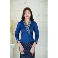 ราคา เสื้อผ้าไหมอัดผ้ากาว รุ่นเจ้านางแต่งแถบพื้นเมือง เฉพาะเสื้อ (20683641051)