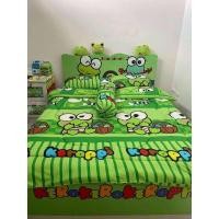 ราคา ผ้าปูที่นอน ชุดผ้าปูที่นอน ลายเคโรโระกบ เขียว ขนาด 3 5 6 ฟุต ผ้า COTTON 100 งานเย็บดีผ้าไม่เป็นขุย ห่มสบาย เกรดพีเมี่ยม (22090122790)