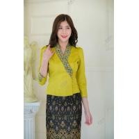 ราคา เสื้อผ้าไหมอัดผ้ากาว รุ่นเจ้านางแต่งแถบพื้นเมือง เฉพาะเสื้อ (20683641126)