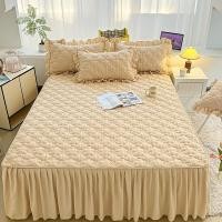 ราคา ผ้าปูเตียงหนาผ้าระบายขอบเตียงห่อรอบๆธรรมดายืดหยุ่นผ้าปูที่นอนแต่งระบายแบบเดี่ยว ควีน คิง (23252163270)