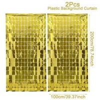 ราคา 2pcs Party Backdrop Metallic Foil Fringe Tinsel Curtain Adult Kids Birthday Party Wedding Decoration Baby Shower Favor Supplies (23425737489)