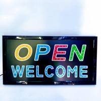 ราคา ป้ายไฟLED ป้ายไฟ OPEN WELCOME ป้ายไฟหน้าร้าน ป้าย ไฟ เปิด หน้า ร้าน ตกแต่งหน้าร้าน ประดับร้านสวยงาม เพิ่มความโดดเด่น ขนาด 25x48x2cm (22104502377)