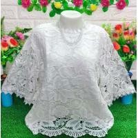 ราคา เสื้อลูกไม้แขนกระดิ่ง ลูกไม้ทั้งตัว มีซัปใน ลายดอกชบา (24540316414)