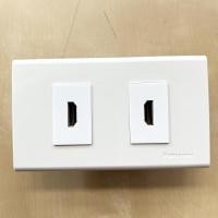 ราคา Wall Plate 2 HDMI พร้อมหัวต่อแบบงอ 90 องศา socket panasonic 2 ช่อง สำหรับต่อพ่วงสาย HDMI (16980754217)