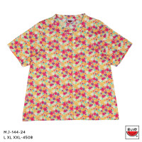 ราคา เสื้อแตงโม SUIKA เสื้อแตงโมคอจีนผ่าหน้าแขนสั้นพิมพ์ลายดอกผักแว่น M J 144 (16359644841)