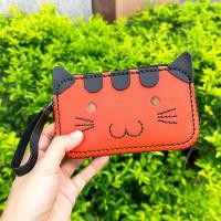 ราคา กระเป๋าสตางค์ใบยาวรูปแมวน่ารัก กระเป๋าตังค์หนังวัวแท้ยาว 6 นิ้วพกพาสะดวก สำหรับใส่เหรียญ แบงค์ บัตร ตัดเย็บอย่างดี (22476401957)