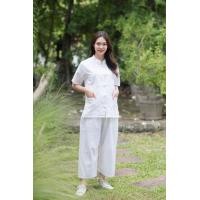 ราคา ชุดปฏิบัติธรรม ชุดขาวผ้าฝ้ายพื้นเมือง เสื้อและกางเกงสีขาว4แบบ (21340909387)
