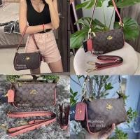ราคา รุ่นฮิต กระเป๋าสะพายข้าง กระเป๋าโค้ช ทรงพอช สวย มี2สาย ขนาด 9นิ้ว พร้อมถุงผ้า งานหนังพร้อมส่ง (22833258939)