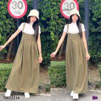 ราคา TW22234 เอี๊ยมกระโปรงยาว ผ้าลูกฟูก สายเอี๊ยมปรับได้ (23386568316)