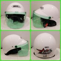 ราคา หมวกกันน็อค ครึ่งใบ Index Lady สีขาว สีดำ สีเทา สีชมพูบานเย็น สีเขียว สีน้ำเงิน พร้อมชิวกันลมเลือกสีได้ 5 สี (18989671460)