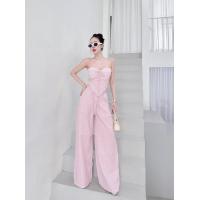 ราคา J26 ชุดเซ็ตลายทาง เสื้อเกาะอก คู่กับขายาว (23496618420)