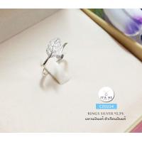 ราคา แหวนเงินแท้92 5 แหวนใบมะกอกประดับเพชร cz size 5 10 ปรับขนาดได้นะคะ เรือนเงินแท้ (13653052359)