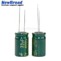 ราคา 10PCS Aluminum electrolytic capacitor 250V 33UF 400V 33UF 450V 33UF high frequency low resistance long life Green gold (20250633630)