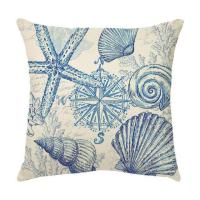 ราคา FAZOZO Home Textile Store ปลอกหมอนตกแต่งปลอกหมอนลายทะเล45X45ปลาปะการังหอยสังข์โซฟาหมอนอิงพิมพ์ลายชีวิตทะเล (18738021848)
