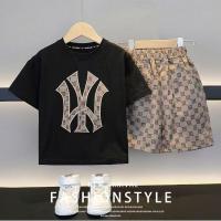 ราคา ชุดเด็กชาย ชุดเสื้อผ้าสไตล์เกาหลี ชุดเสื้อผ้าแฟชั่นเด็กชาย เสื้อยืดเด็กผู้ชาย กางเกงขาสั้น (24985792584)