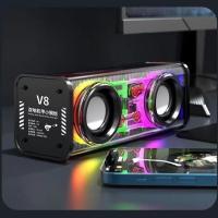 ราคา V8 ลำโพงบลูทูธ ลำโพงซับวูฟเฟอร์บลูทูธไร้สาย สเตอริโอ รุ่น ลําโพงลำโพงคอม เบส ตู้ลําโพง ลําโพงซับวูฟเฟอร์บลูทูธไร้สาย สเตอริโอ Cool speakers (24803443373)