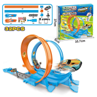 ราคา ForeverBest พร้อมส่ง รถของเล่น รางรถแข่ง ชุดรางแข่งยกระดับ 360 ํ Turn Track รถตีลังกา Hot Wheels Double Loop (24615355570)