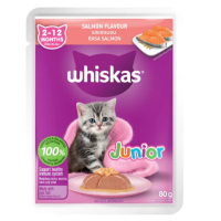 ราคา Whiskas Junior รสแซลมอน 80 กรัม 28ซอง (24577790863)