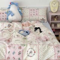 ราคา Ready Stock ผ้าฝ้าย ชุดผ้าคลุมเตียงสี่ชิ้น 4 IN 1 ปลอกหมอนผ้านวม ผ้าปูที่นอน 5ฟุต 6ฟุต (24530804543)