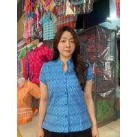 ราคา เสื้ออัดกาว ลายขอ ผ้ากาบบัว ผ้าทอ คอหยดน้ำ แขนตุ๊กตา มี 6 สี (19815975398)