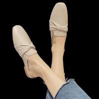 ราคา Sizes 35 43 plus size womens shoes toe cap half slippers womens 41 bow mule shoes internet celebrity cute super popular sandals 42 (20943130393)