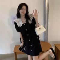 ราคา ชุดเดรสยาวปานกลางลายลูกไม้สไตล์ฝรั่งเศสทรงหลวมสำหรับผู้หญิงไซส์ใหญ่ ชุดเดรสแขนสั้นสไตล์เกาหลี ชุดเดรสแขนสั้นทรงเอสำหรับใส่ไปทำงาน (24695898435)