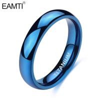 ราคา EAMTI 4mm Blue Titanium Ring Dome High Polished Wedding Band Comfort Fit Size 5 13 (23133334434)