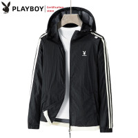 ราคา เพลย์บอยเสื้อกันแดดผู้ชายแฟชั่นลำลองคู่แจ็คเก็ตมีฮู้ดบางทนรังสียูวี (21992618211)