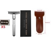ราคา Adjustable Safety Razor Mens Folding Shaving Double Edge Classic Safety Titanium Coated Blades Shaver Razor Blade (23100472098)