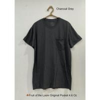 ราคา Fruit of the Loom Original Pocket เสื้อยืดคอกลมกระเป๋าหน้า 4 6 oz Made in El Salvador (20467517451)